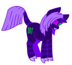 Size: 330x300 | Tagged: safe, artist:guidomista, artist:miiistaaa, artist:nijimillions, derpibooru exclusive, pony, unicorn, accessories, anime, binary code, blindfold, chibi, clothes, cloven hooves, crossover, cute, dark blue, fullbody, green eyes, hair over one eye, hooves, hooves together, horn, jjba, jojo, jojo's bizarre adventure, la squadra, leonine tail, male, melone, ponified, purple, raised tail, ringed tail, simple background, smiling, solo, stallion, standing, straight hair, straight mane, stripes, tail, transparent background, vento aureo