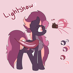 Size: 1024x1024 | Tagged: safe, artist:ezzerie, oc, oc:lightshow love, bat pony, pony, bat pony oc, digital, reference sheet, solo