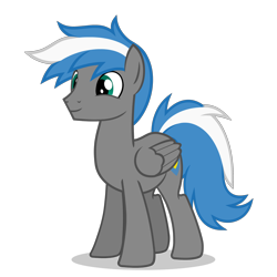 Size: 894x894 | Tagged: safe, artist:oblivionfall, oc, oc only, oc:cloud zapper, pegasus, pony, male, smiling, solo, stallion