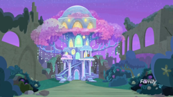 Size: 1920x1080 | Tagged: safe, screencap, yona, she's all yak, crystal, crystal tree, discovery family logo, scenery, tree, tree of harmony, treehouse of harmony