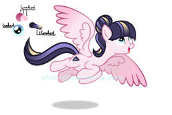 Size: 1280x854 | Tagged: safe, artist:star-gaze-pony, oc, oc:leviosa sentry, pegasus, pony, female, mare, offspring, parent:flash sentry, parent:twilight sparkle, parents:flashlight, simple background, solo, transparent background