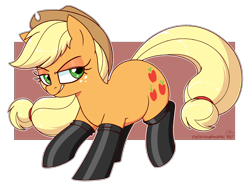 Size: 2400x1800 | Tagged: safe, artist:notenoughapples, derpibooru import, applejack, earth pony, pony, somepony to watch over me, boots, clothes, female, fireproof boots, grin, mare, shoes, smiling, solo, transparent background