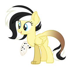 Size: 1024x981 | Tagged: safe, artist:pegasski, artist:sapphiretwinkle, oc, oc only, oc:feather tip, hybrid, base used, interspecies offspring, offspring, parent:discord, parent:fluttershy, parents:discoshy, simple background, solo, transparent background