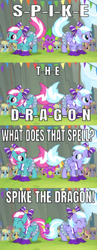 Size: 447x1149 | Tagged: artist needed, safe, edit, edited screencap, editor:undeadponysoldier, screencap, dizzy twister, lilac sky, merry may, orange swirl, rainbowshine, sassaflash, spike, spring step, sunlight spring, sunshower raindrops, dragon, pegasus, pony, rainbow falls, background pony, bow, cheerleader, cheerleader outfit, clothes, eyes on the prize, female, lilspike, love triangle, lucky bastard, male, mare, pleated skirt, shipping, skirt, spelling, spike gets all the mares, spikelove, straight, sunlightspike