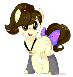 Size: 383x405 | Tagged: safe, artist:2pandita, oc, earth pony, pony, base used, bow, clothes, female, mare, simple background, socks, solo, tail bow, transparent background