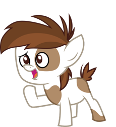 Size: 518x564 | Tagged: safe, artist:cloudyglow, pipsqueak, earth pony, pony, colt, cute, foal, male, simple background, smiling, solo, squeakabetes, transparent background, vector