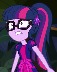 Size: 856x1070 | Tagged: safe, screencap, sci-twi, twilight sparkle, better together, equestria girls, spring breakdown, cropped, female, geode of telekinesis, glasses, magical geodes, ponytail, shrunken pupils, solo