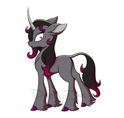 Size: 1050x1000 | Tagged: safe, artist:dippin-dott, oleander, classical unicorn, unicorn, them's fightin' herds, cloven hooves, community related, female, leonine tail, simple background, solo, unshorn fetlocks