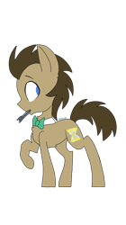 Size: 674x1200 | Tagged: safe, artist:blurry-kun, doctor whooves, pony, chest fluff, cute, doctor who, doctorbetes, ear fluff, male, mouth hold, no pupils, profile, simple background, solo, sonic screwdriver, stallion, transparent background