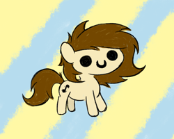 Size: 886x708 | Tagged: safe, artist:hopefulsparks, oc, oc only, oc:sweet tune (hopefulsparks), earth pony, pony, abstract background, chibi, cute, ponysona, solo