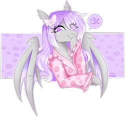 Size: 4243x3989 | Tagged: safe, artist:nekomellow, oc, anthro, bat pony, :3, bat pony oc, clothes, hair over one eye, simple background, smug, transparent background