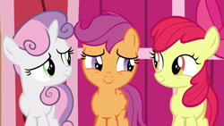 Size: 1920x1080 | Tagged: safe, screencap, apple bloom, scootaloo, sweetie belle, pony, the last crusade, cutie mark crusaders