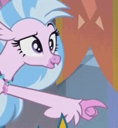 Size: 263x283 | Tagged: safe, screencap, gallus, silverstream, classical hippogriff, hippogriff, she's all yak, animated, cropped, cute, diastreamies, faic, female, great moments in animation, quadrupedal, reaction image, solo, you look so weird