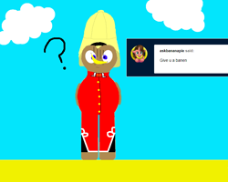 Size: 800x640 | Tagged: safe, artist:colonialpone, oc, oc:banana pie, oc:steady shot, pegasus, pony, unicorn, banana, colonialism, desert, food, hat, male, military uniform, pith helmet, stallion, tumblr, tumblr:askbananapie