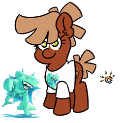 Size: 1200x1200 | Tagged: safe, artist:threetwotwo32232, oc, oc only, oc:calamari sunrise, earth pony, pony, shark, clothes, female, mare, shirt, simple background, solo, t-shirt, transparent background