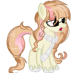 Size: 899x889 | Tagged: safe, artist:applerougi, oc, earth pony, pony, clothes, female, glasses, mare, scarf, simple background, solo, transparent background