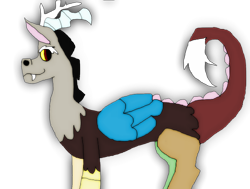 Size: 2306x1745 | Tagged: safe, artist:goldentigeress14, discord, draconequus, simple background, solo, transparent background