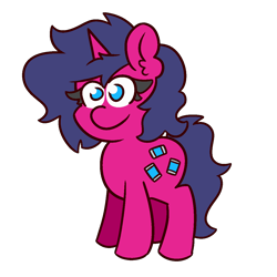 Size: 1200x1200 | Tagged: safe, artist:threetwotwo32232, oc, oc only, oc:fizzy pop, pony, unicorn, female, mare, no pupils, simple background, solo, transparent background