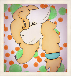 Size: 839x897 | Tagged: safe, artist:goldentigeress14, pear butter, earth pony, pony, abstract background, solo