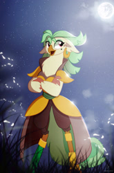 Size: 1778x2697 | Tagged: safe, artist:zidanemina, captain celaeno, parrot, semi-anthro, my little pony: the movie, clothes, crossed arms, ear piercing, female, open mouth, piercing, pirate, solo