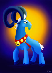 Size: 2894x4093 | Tagged: safe, artist:yula568, grogar, the beginning of the end, cloven hooves, fangs, male, ram, solo