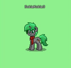 Size: 392x378 | Tagged: safe, oc, oc only, pony, unicorn, 8-bit, clothes, green background, pony town, scarf, simple background