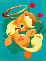 Size: 1546x2048 | Tagged: safe, artist:noupu, derpibooru import, applejack, earth pony, pony, female, lasso, mare, rope, solo