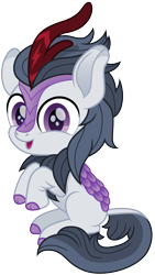 Size: 847x1500 | Tagged: safe, artist:cloudyglow, rumble, kirin, cloven hooves, colt, cute, foal, happy, kirin-ified, male, open mouth, rumblebetes, simple background, sitting, smiling, solo, species swap, transparent background