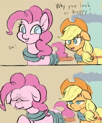 Size: 1618x1942 | Tagged: safe, artist:noupu, derpibooru import, applejack, pinkie pie, earth pony, pony, my little pony: the movie, comic, crying, duo, female, mare, scene interpretation