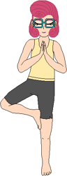 Size: 201x521 | Tagged: safe, artist:wolf, posey shy, human, clothes, glasses, humanized, pants, tanktop, yoga, yoga pants