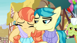 Size: 1920x1080 | Tagged: safe, screencap, aunt holiday, auntie lofty, granny smith, earth pony, pegasus, pony, the last crusade, clothes, female, handkerchief, mare, sweater