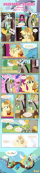 Size: 1919x8129 | Tagged: safe, artist:estories, discord, oc, oc:alice goldenfeather, oc:comet, draconequus, pegasus, phoenix, pony, comic:find yourself, comic, crying, disappear, feels, female, friendship express, goodbye, mare, ponyville train station, tears of joy