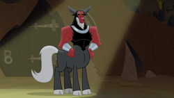 Size: 1280x720 | Tagged: safe, screencap, lord tirek, centaur, frenemies (episode), cloven hooves, hand on hip, male, nose piercing, nose ring, piercing, solo