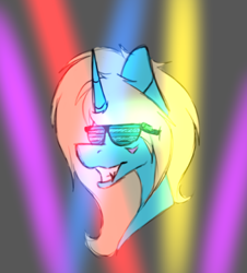 Size: 352x390 | Tagged: safe, artist:chazmazda, oc, oc only, oc:charlie gallaxy-starr, pony, unicorn, bust, portrait, sketch, solo, sunglasses