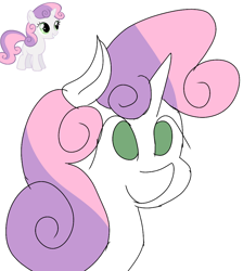 Size: 894x1000 | Tagged: safe, artist:treble clefé, sweetie belle, pony, unicorn, bust, cute, solo