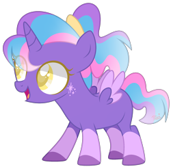 Size: 2273x2217 | Tagged: safe, artist:joshuarm, oc, oc:violet glow, alicorn, pony, alicorn oc, colored hooves, colored pupils, female, filly, simple background, solo, transparent background