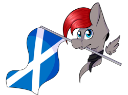 Size: 700x519 | Tagged: safe, artist:chazmazda, oc, oc only, pegasus, pony, bust, commission, flag, male, scotland, scottish flag, simple background, white background, ych result, your character here