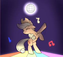 Size: 1054x948 | Tagged: safe, artist:heir-of-rick, derpibooru import, applejack, earth pony, pony, daily apple pony, animated, cowboy hat, cute, dance floor, dancing, disco ball, eyes closed, female, hat, jackabetes, mare, music notes, solo, stetson