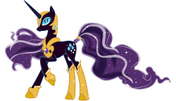 Size: 4888x2813 | Tagged: safe, artist:arkadynekozukii, idw, nightmare rarity, pony, unicorn, armor, female, high res, idw showified, mare, simple background, solo, transparent background, vector