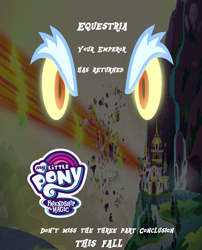 Size: 1760x2176 | Tagged: safe, grogar, the ending of the end, 2019, blast, canterlot, canterlot castle, end of g4, end of ponies, logo, magic, series finale, the end is neigh