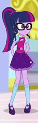 Size: 200x642 | Tagged: safe, screencap, sci-twi, twilight sparkle, equestria girls, mirror magic, spoiler:eqg specials, clothes, cute, female, geode of telekinesis, glasses, legs, magical geodes, mary janes, ponytail, shoes, skirt, smiling, socks