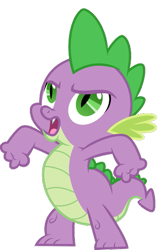 Size: 369x569 | Tagged: safe, artist:cloudyglow, spike, dragon, the times they are a changeling, 'a changeling can change', a changeling can change, male, open mouth, serious, serious face, simple background, singing, solo, song, transparent background, vector