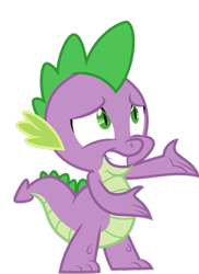 Size: 459x632 | Tagged: safe, artist:cloudyglow, spike, dragon, faic, male, nervous, simple background, solo, transparent background, vector