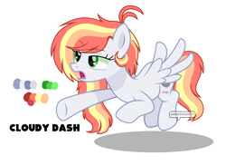 Size: 1280x932 | Tagged: safe, artist:jxst-roch, oc, oc:cloudy dash, pegasus, pony, female, mare, offspring, parent:rainbow dash, parent:soarin', parents:soarindash, simple background, solo, transparent background