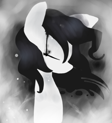 Size: 524x574 | Tagged: safe, artist:lucas47-46, oc, oc:bleached hibiscus, earth pony, pony, female, ink, mare, monochrome, solo