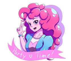 Size: 3500x3000 | Tagged: safe, artist:mutant-horsies, pinkie pie, human, equestria girls, female, high res, party time, simple background, solo, transparent background