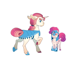 Size: 2223x1704 | Tagged: safe, artist:jackiebloom, oc, oc only, oc:faerie sky, oc:luminous spirit, alicorn, pony, unicorn, armor, brothers, colt, helmet, male, offspring, parent:princess cadance, parent:shining armor, parents:shiningcadance, siblings, stallion