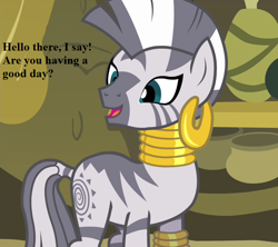 Size: 648x576 | Tagged: safe, edit, edited screencap, screencap, zecora, zebra, filli vanilli, bronybait, cropped, cute, ear piercing, earring, jewelry, piercing, rhyme, speech, zecora's hut, zecorable