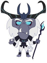 Size: 1536x2048 | Tagged: safe, artist:justsomepainter11, storm king, yeti, my little pony: the movie, antagonist, armor, concept, fangs, funko, funko pop!, horns, staff, staff of sacanas, toy