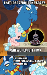 Size: 500x791 | Tagged: safe, edit, edited screencap, screencap, cozy glow, grogar, pegasus, pony, the beginning of the end, caption, comic, crystal ball, female, filly, grogar's crystal ball meme, grogar's orb, image macro, imgflip, implied zordon, lord zedd, power rangers, ram, screencap comic, spoiler for another series, text